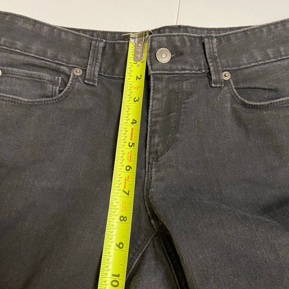 Ann Taylor Loft Black Denim Stretch Curvy Flare Jeans Size 6 Minimalist Staple - Picture 9 of 11